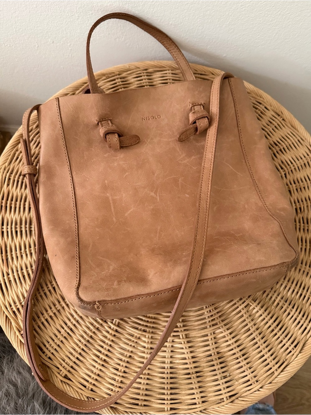 Nisolo Tan Convertible Crossbody Tote Bag